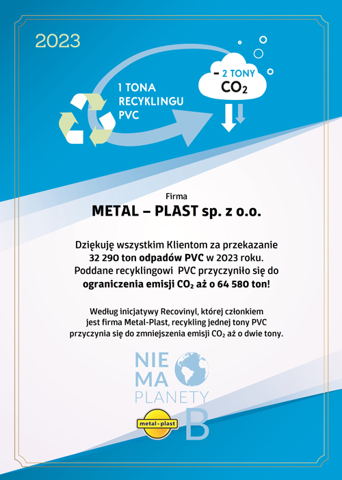 Metal-Plast osiąga nowy rekord w ilości ton przetworzonego PVC